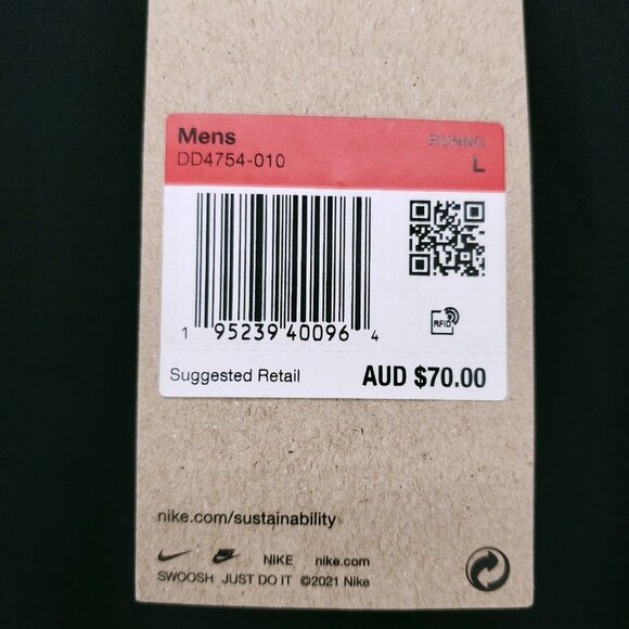 NWT Nike Dri-FIT Element Crew Black Running Long Sleeve Top Thumboles - Picture 10 of 13